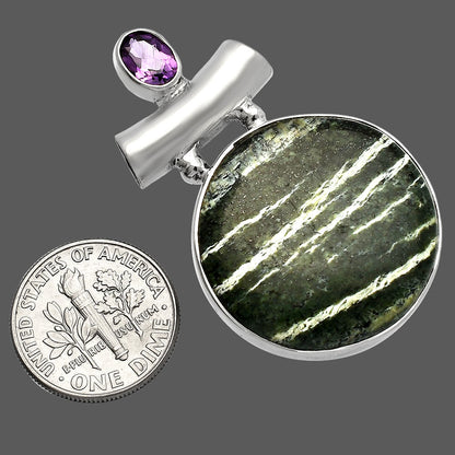 Natural Chrysotile & Amethyst Pendant P-1279 SDP147154