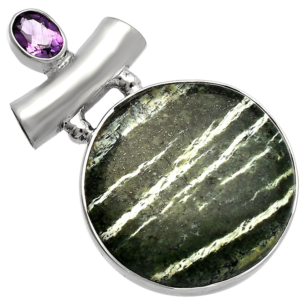 Natural Chrysotile & Amethyst Pendant P-1279 SDP147154