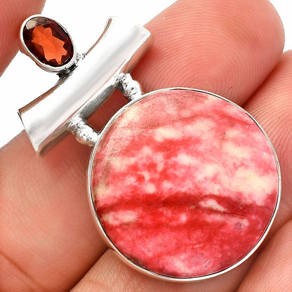 Pink Thulite - Norway & Garnet Pendant P-1279 SDP147165