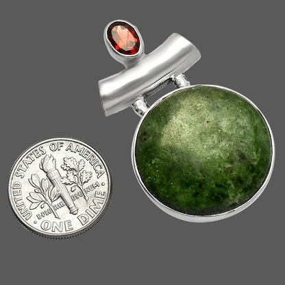 Natural Serpentine & Garnet Pendant P-1279 SDP147169