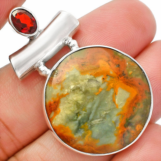 Rocky Butte Picture Jasper & Garnet Pendant P-1279 SDP147175