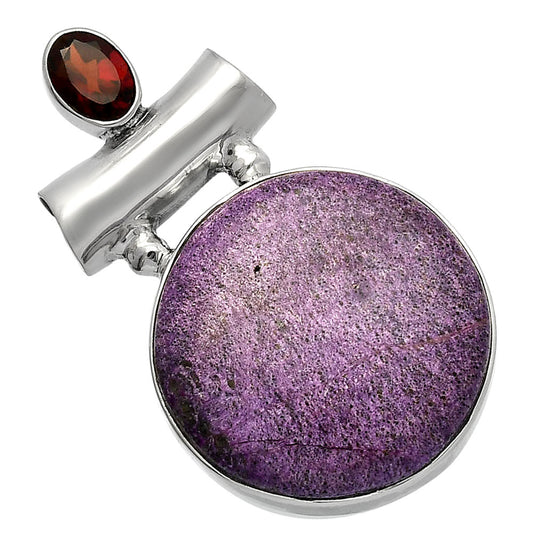 Purpurite - South Africa & Garnet Pendant P-1279 SDP147181