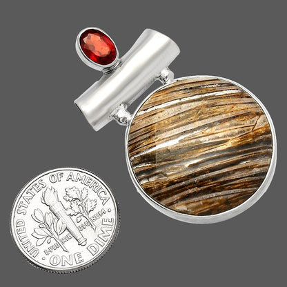 Natural Stick Agate & Garnet Pendant P-1279 SDP147184