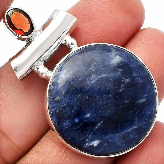 Natural Sodalite & Garnet Pendant P-1279 SDP147191