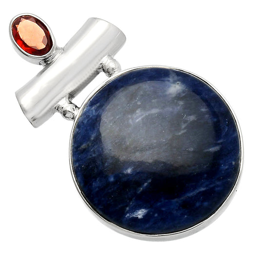 Natural Sodalite & Garnet Pendant P-1279 SDP147191