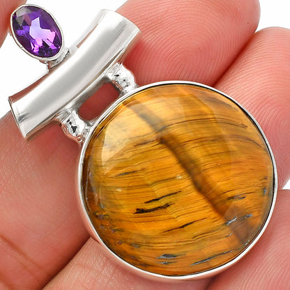 Tiger Eye - Africa & Amethyst Pendant P-1279 SDP147196