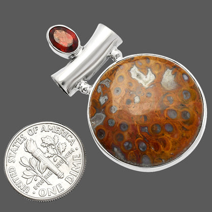 Rare Cady Mountain Agate & Garnet Pendant P-1279 SDP147197