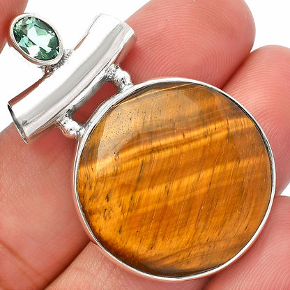 Tiger Eye - Africa & Green Tourmaline Pendant P-1279 SDP147201