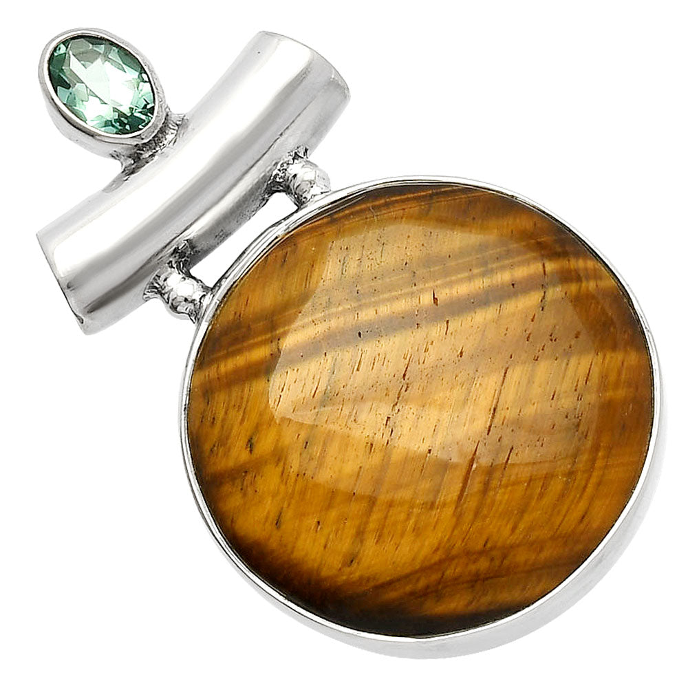 Tiger Eye - Africa & Green Tourmaline Pendant P-1279 SDP147201