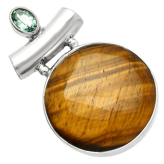 Tiger Eye - Africa & Green Tourmaline Pendant P-1279 SDP147201