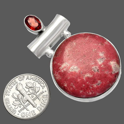 Pink Thulite - Norway & Garnet Pendant P-1279 SDP147203