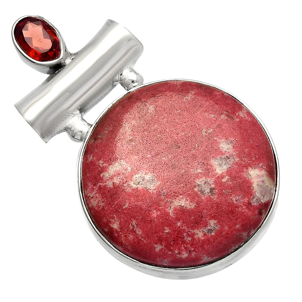 Pink Thulite - Norway & Garnet Pendant P-1279 SDP147203