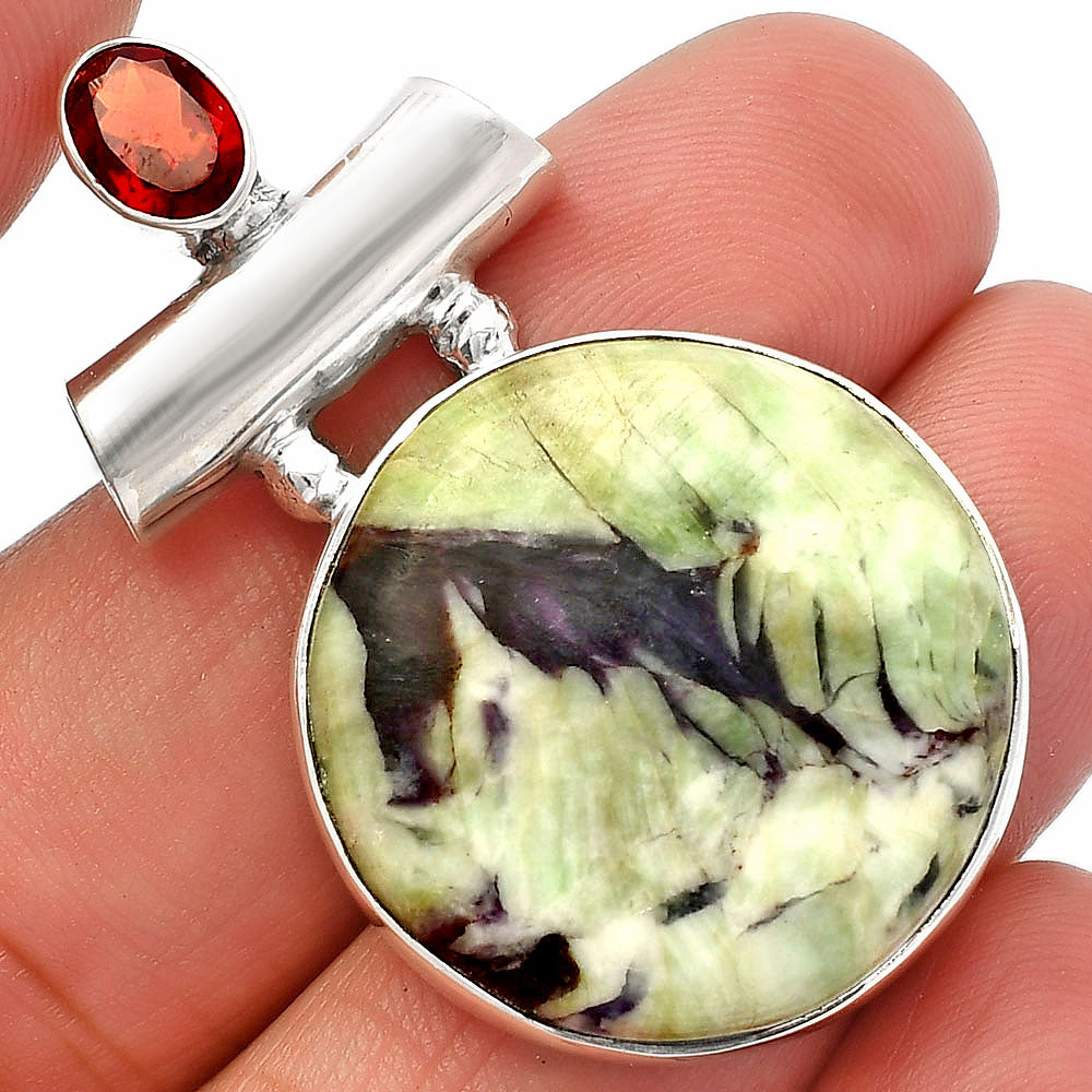 Kammererite - Finland & Garnet Pendant P-1279 SDP147207