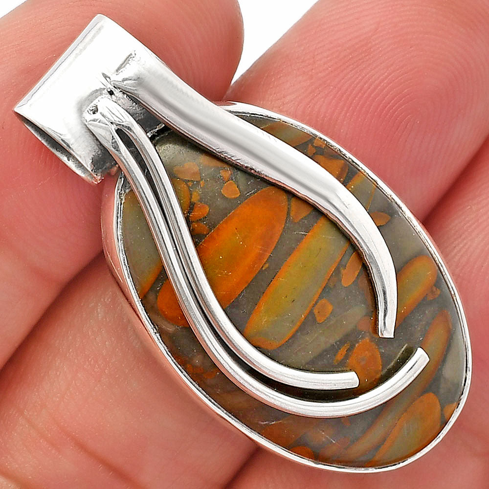 Natural Bamboo Jasper Pendant P-1252 SDP147247