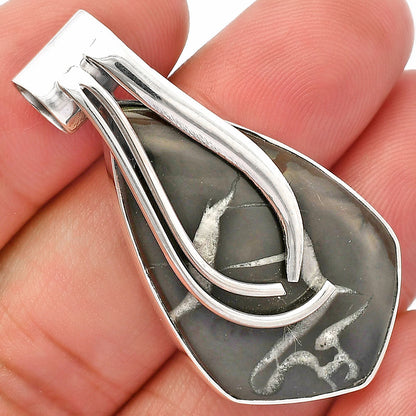 Natural Black Septarian Pendant P-1252 SDP147272