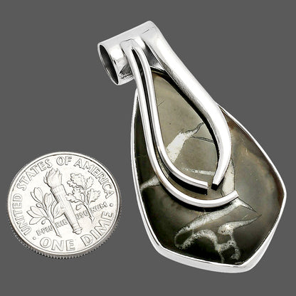 Natural Black Septarian Pendant P-1252 SDP147272