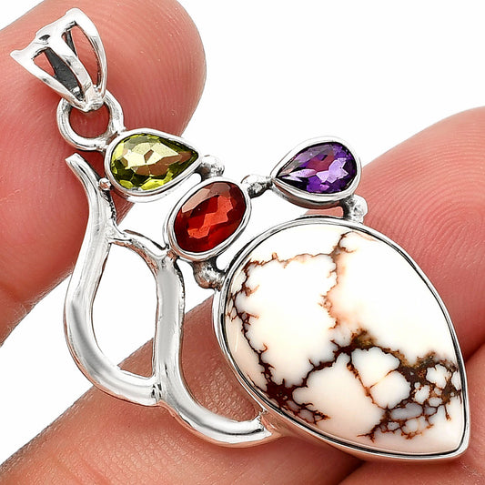 Wild Horse Jasper, Garnet, Amethyst & Peridot Pendant P-1290 SDP147291