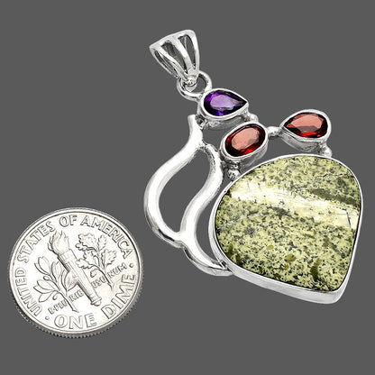 Natural Chrysotile, Amethyst & Garnet Pendant P-1290 SDP147313