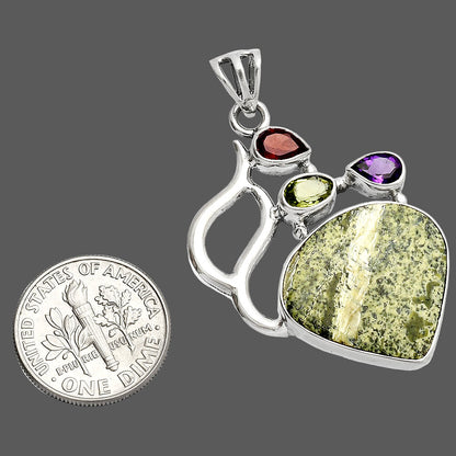 Natural Chrysotile, Peridot, Amethyst & Garnet Pendant P-1290 SDP147329