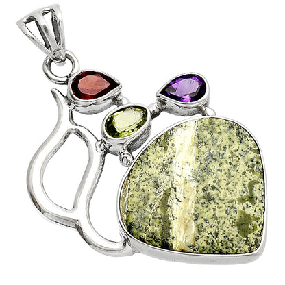 Natural Chrysotile, Peridot, Amethyst & Garnet Pendant P-1290 SDP147329