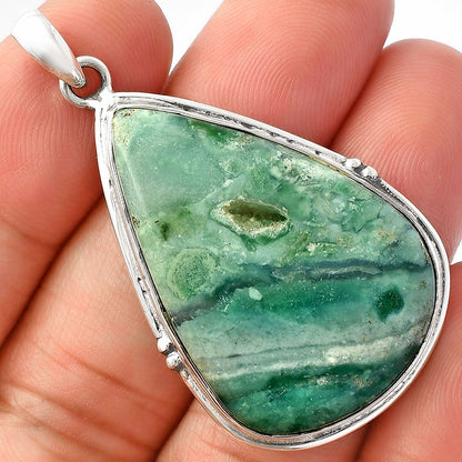 Natural Green Lace Agate Pendant P-1064 SDP147396
