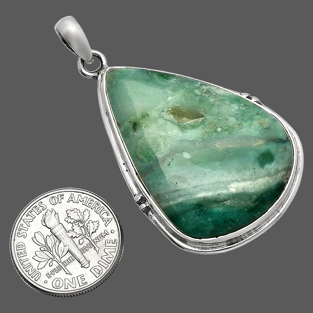 Natural Green Lace Agate Pendant P-1064 SDP147396