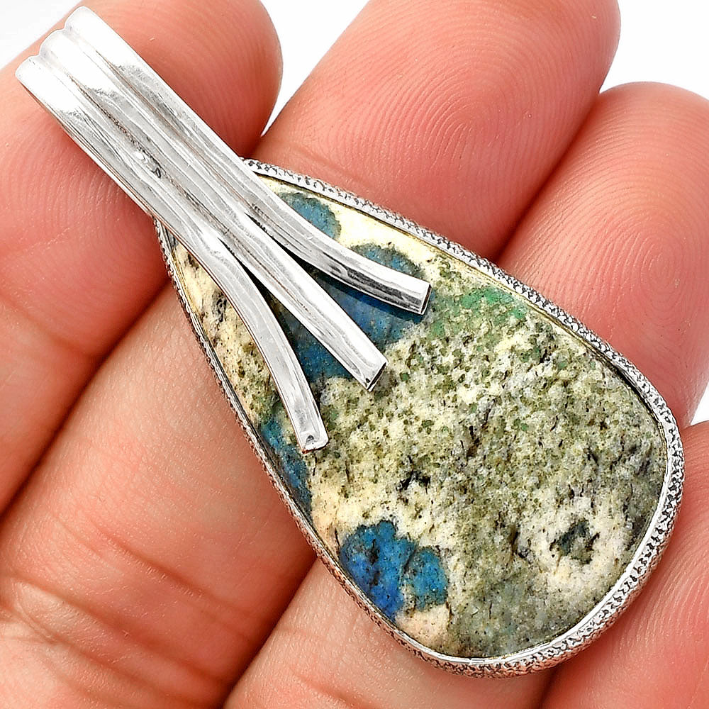 Natural K2 Blue - Azurite In Quartz Pendant P-1167 SDP147425