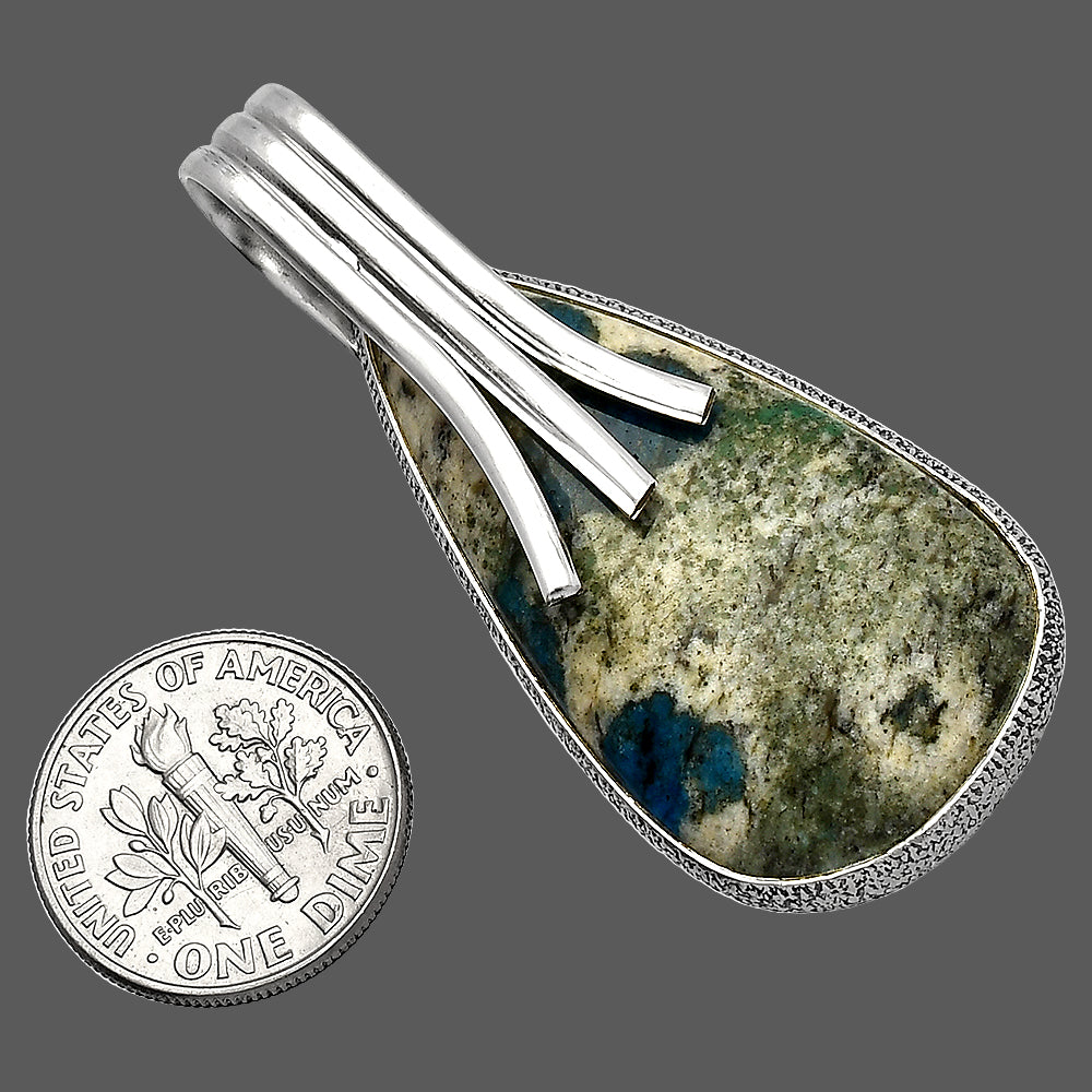 Natural K2 Blue - Azurite In Quartz Pendant P-1167 SDP147425