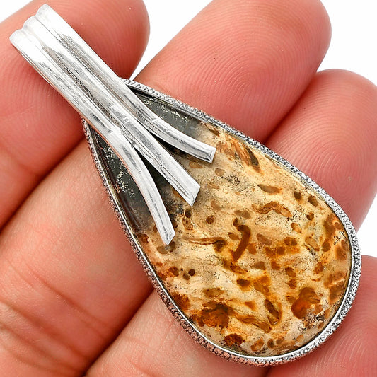 Natural Palm Root Fossil Agate Pendant P-1167 SDP147444