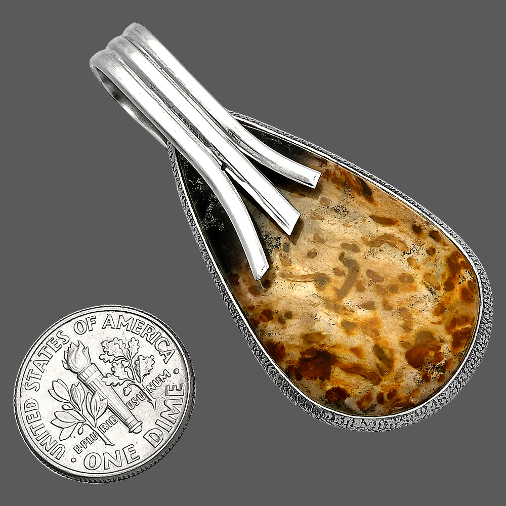 Natural Palm Root Fossil Agate Pendant P-1167 SDP147444
