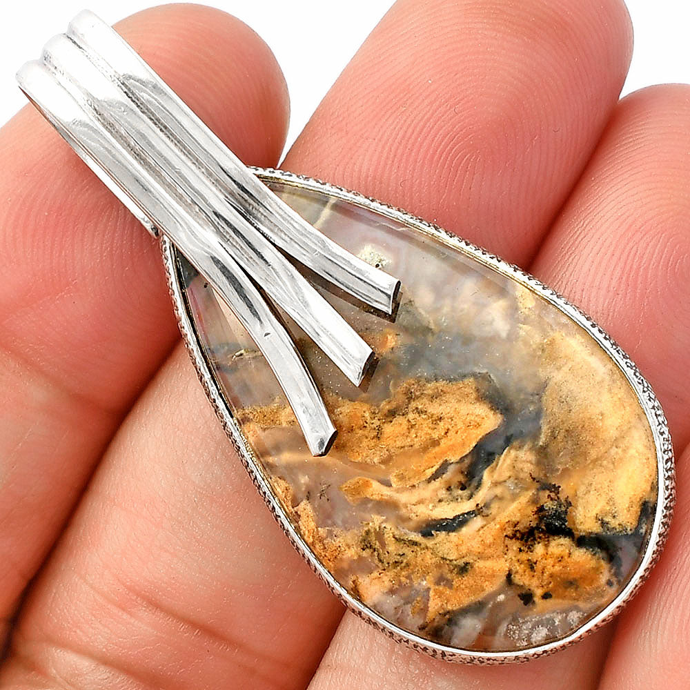 Natural Rose Plume Agate Pendant P-1167 SDP147452