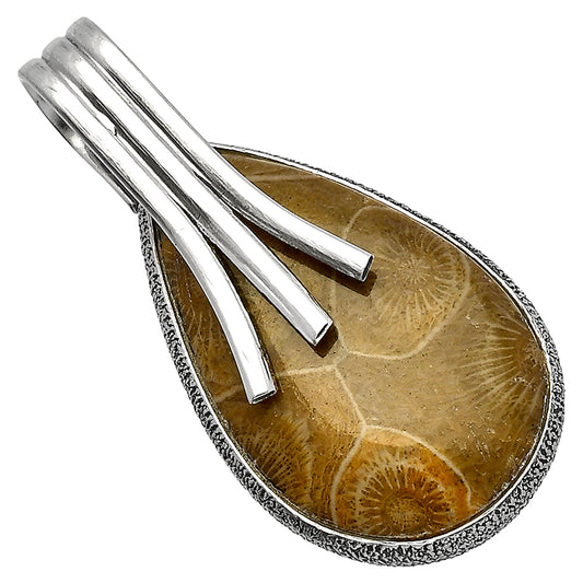 Natural Flower Fossil Coral Pendant P-1167 SDP147465