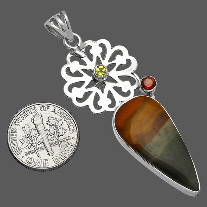 Polygram Jasper, Garnet & Peridot Pendant P-1228 SDP147478