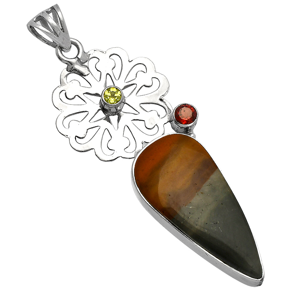 Polygram Jasper, Garnet & Peridot Pendant P-1228 SDP147478