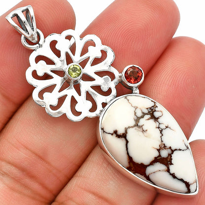 Wild Horse Jasper, Garnet & Peridot Pendant P-1228 SDP147482