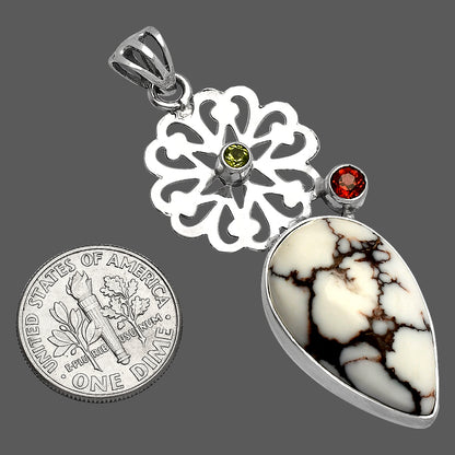 Wild Horse Jasper, Garnet & Peridot Pendant P-1228 SDP147482