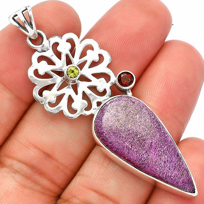 Natural Purpurite, Garnet & Peridot Pendant P-1228 SDP147503