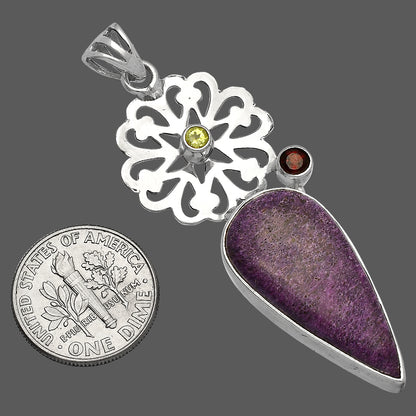 Natural Purpurite, Garnet & Peridot Pendant P-1228 SDP147503