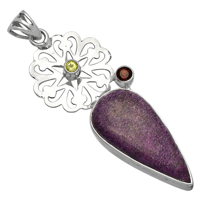 Natural Purpurite, Garnet & Peridot Pendant P-1228 SDP147503