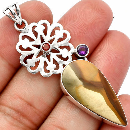 Polygram Jasper, Amethyst & Garnet Pendant P-1228 SDP147504
