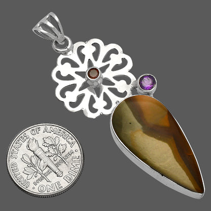 Polygram Jasper, Amethyst & Garnet Pendant P-1228 SDP147504