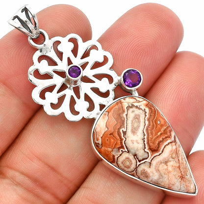 Rosetta Picture Jasper & Amethyst Pendant P-1228 SDP147517