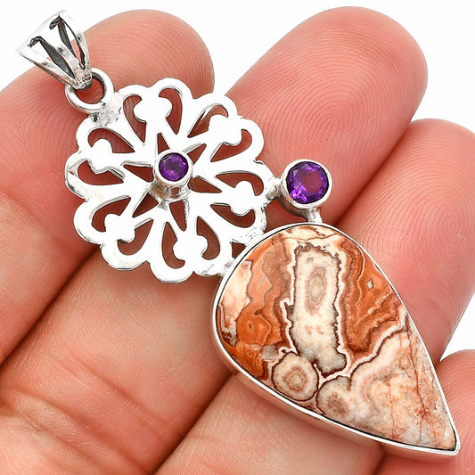 Rosetta Picture Jasper & Amethyst Pendant P-1228 SDP147517