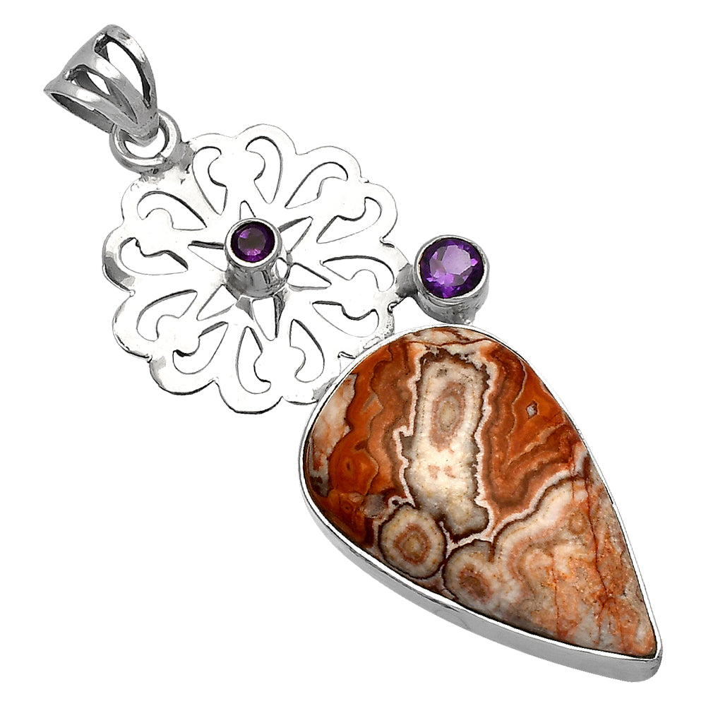 Rosetta Picture Jasper & Amethyst Pendant P-1228 SDP147517