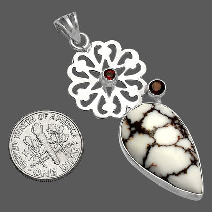Natural Wild Horse Jasper & Garnet Pendant P-1228 SDP147523