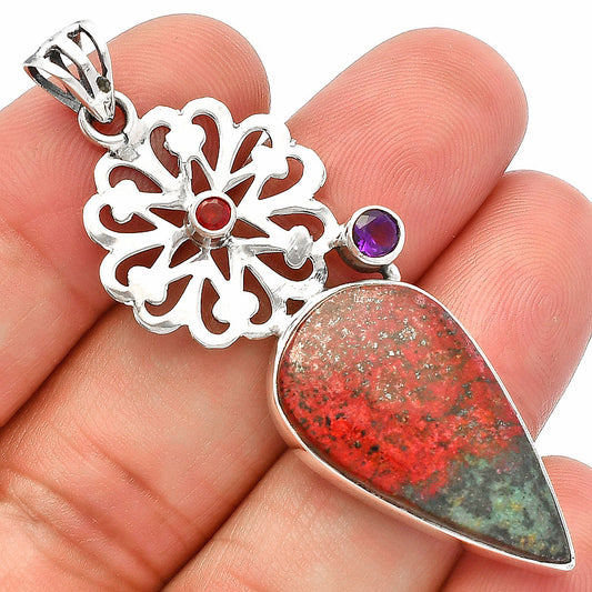 Sonora Sunrise - Cuprite Blood, Amethyst & Garnet Pendant P-1228 SDP147525