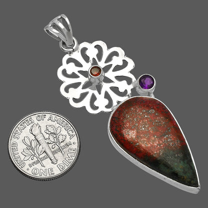 Sonora Sunrise - Cuprite Blood, Amethyst & Garnet Pendant P-1228 SDP147525