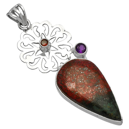 Sonora Sunrise - Cuprite Blood, Amethyst & Garnet Pendant P-1228 SDP147525