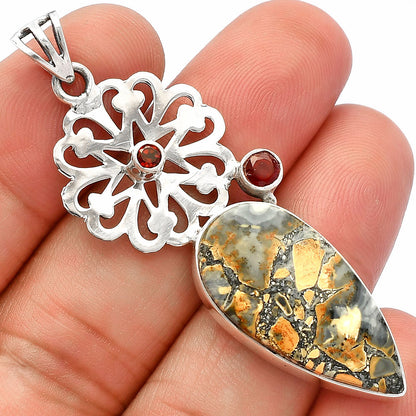 Maligano Jasper - Indonesia & Garnet Pendant P-1228 SDP147535