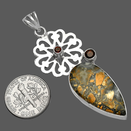 Maligano Jasper - Indonesia & Garnet Pendant P-1228 SDP147535